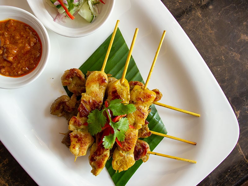 Grilled Meat With Peanut Sauce