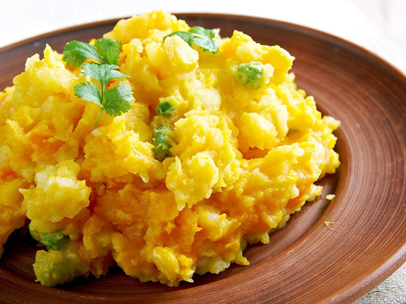 Mashed Potatoes And Peas With Corn